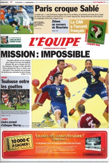 L'Equipe edition du 21 Janvier 2012
